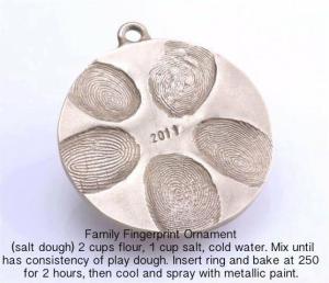 1 family finger print ornament